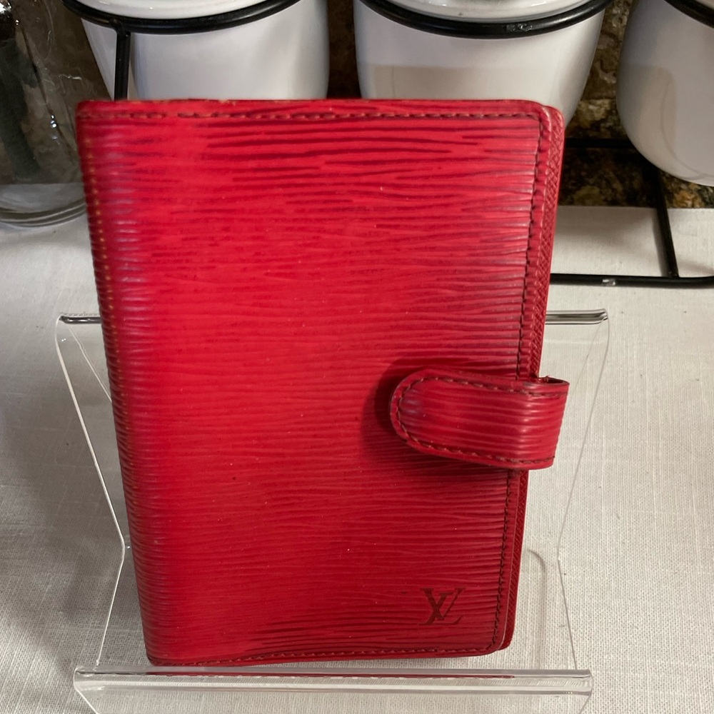 Louis Vuitton Wallet cover Agenda Red EPI Leather